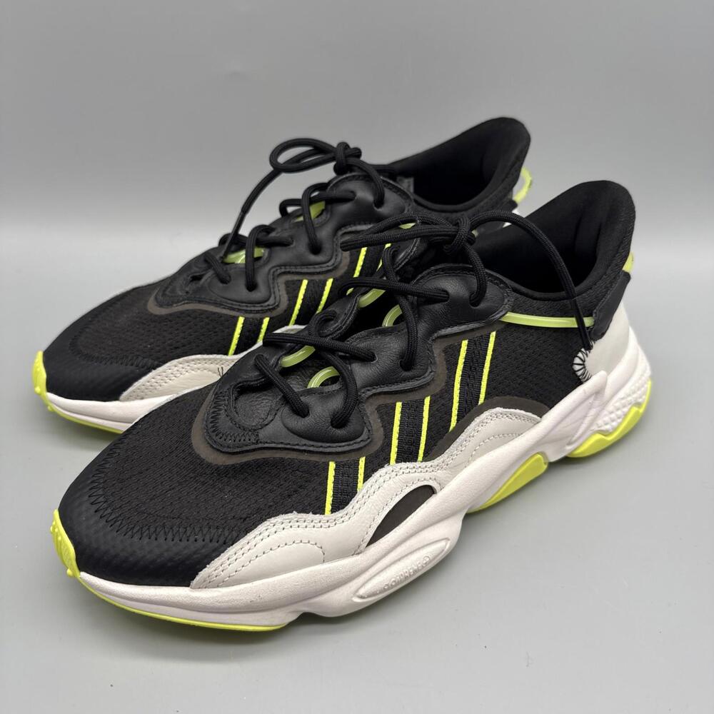 Adidas Ozweego Athletic Shoes Sneakers Black White Solar Yellow EG7448 Men 9 NEW